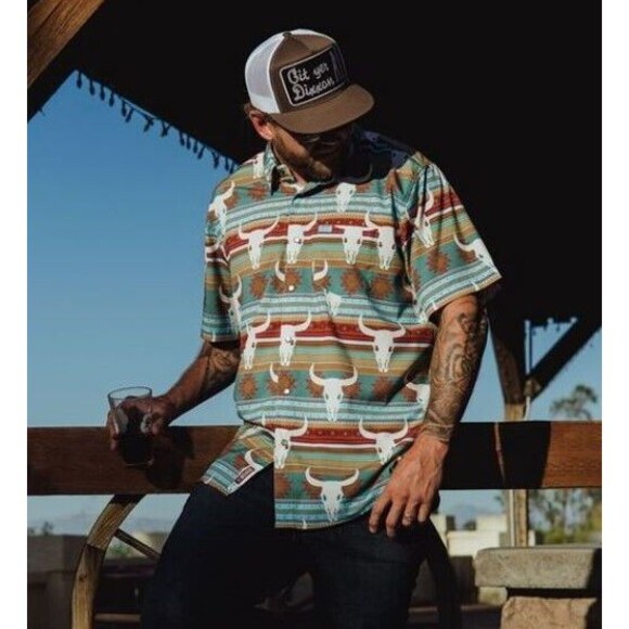 Dixxon Flannel Tolleson SS Party Shirt Western Southwest Desert Design NEW - Picture 3 of 3